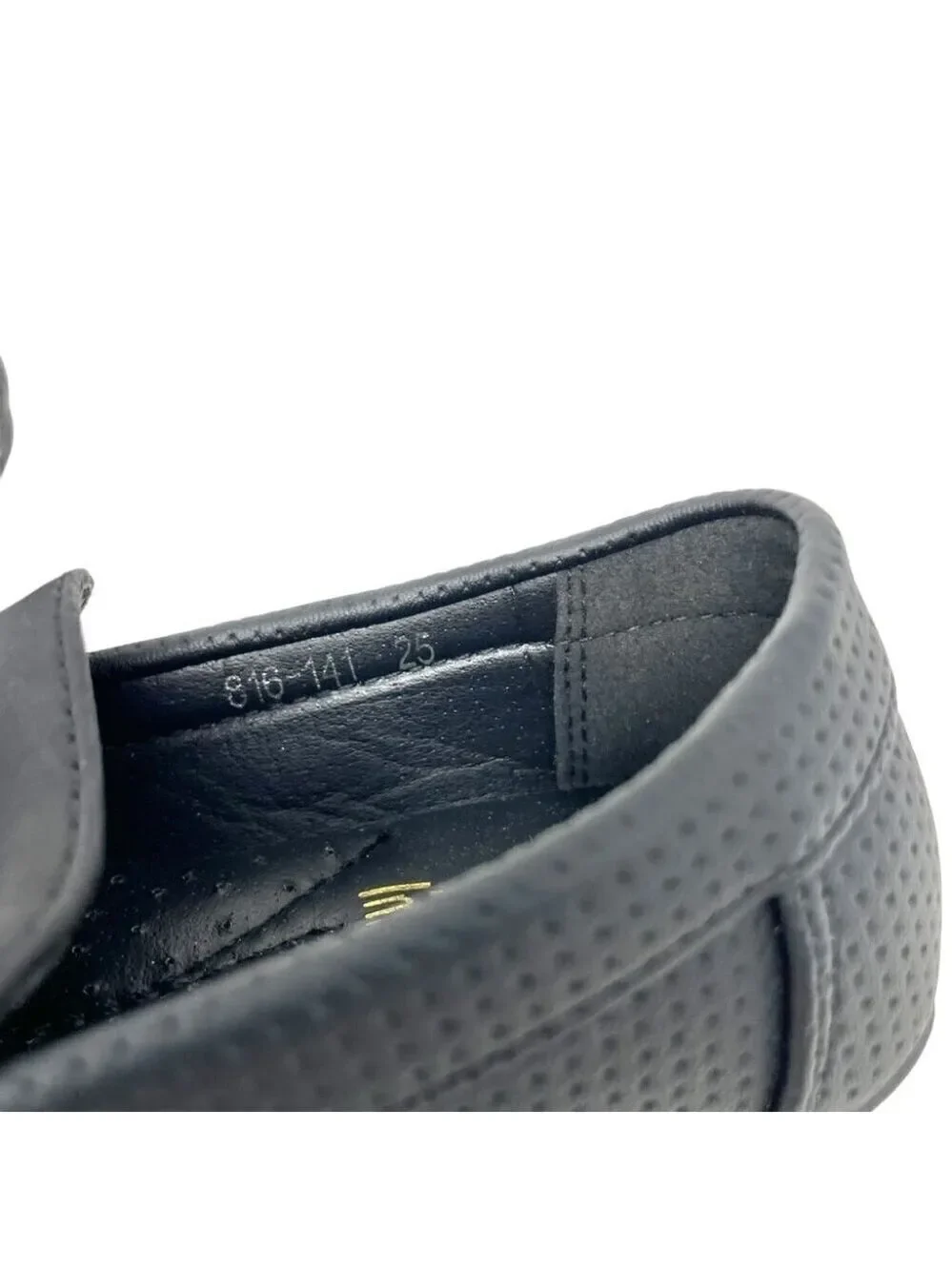 Ket Importa Black Peforated Horsebit Driving Loafers Size 25/ 9 (Little Boy)